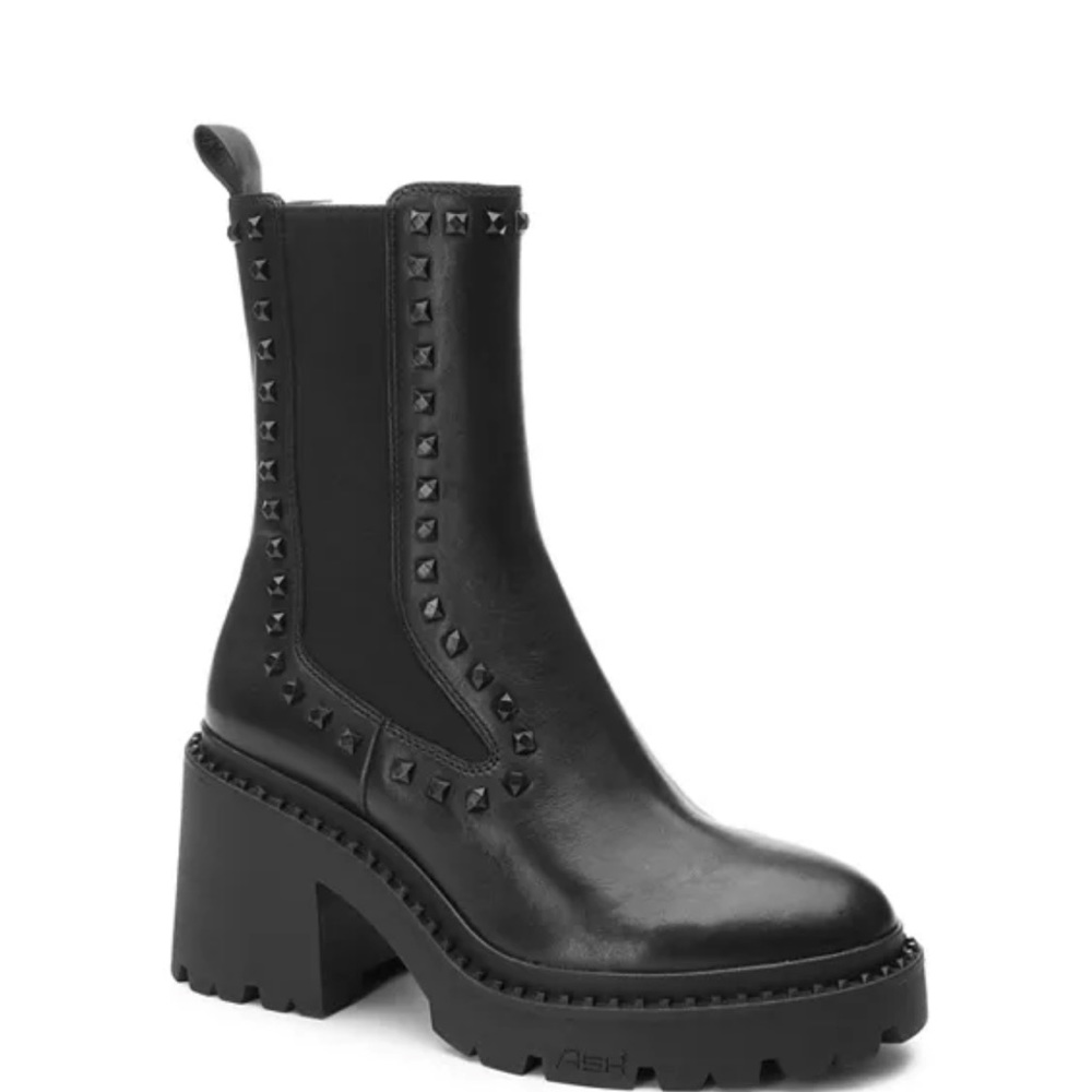 Nico Bis Studded Block Heel Booties Size 9 Womens by ASH